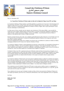 CP- 25-12-02 – Visite de S.S. le Pape Leon XIV au Liban